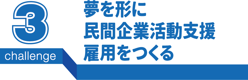 夢を形に民間企業活動支援雇用をつくる